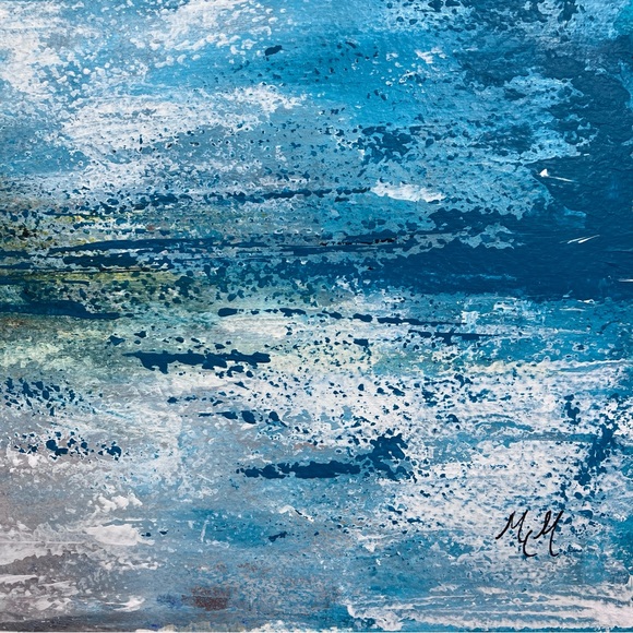 Semi Abstract Sailboat Ocean Seascape Acrylic Art Painting - Picture 5 of 11